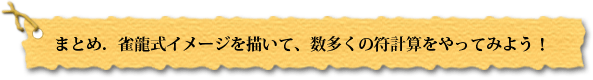雀龍式イメージを描いて、数多くの符計算をやってみよう!