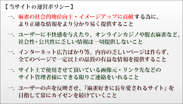 当サイトの運営ポリシー