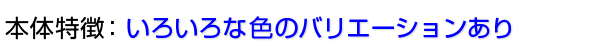 本体色に豊富なバリエーション