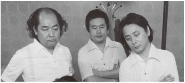 左から阿佐田哲也氏、古川凱章プロ、小島武夫プロ（バビィの新・「プロ論」）