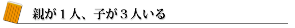 親が1人、子が3人いる