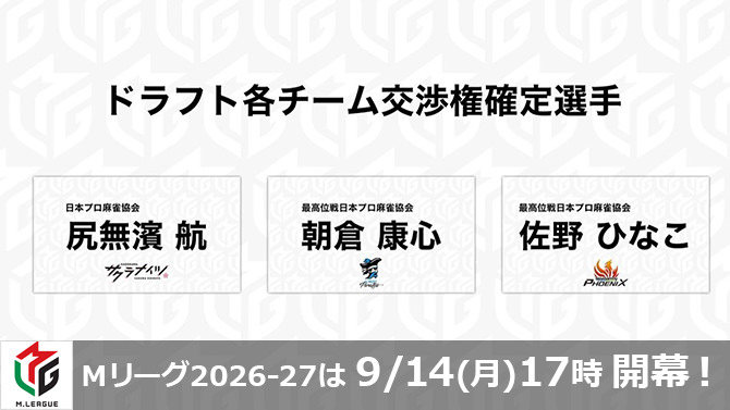 プロ麻雀リーグ「Mリーグ」ドラフト会議